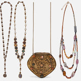 Metal Resin Stone Long Necklace